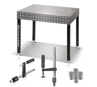 STAHLWERK Table de soudage - Table de soudage et de montage 3D robuste avec système de trous D16 et plan de travail de 6 mm - Kit de bricolage avec serre-joints et boulons de serrage et boulons de