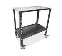 STAHLWERK Table de soudage WT-960 ST 915 x 457 mm - Table de montage galvanisée avec capacité de charge de 200 kg - Plaque perforée D22, pieds revêtus par pulvérisation et compartiment de rangement