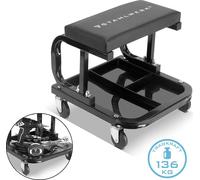 STAHLWERK Tabouret d'atelier WRS-35 ST Noir avec capacité de charge de 136 kg Siège d'atelier