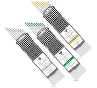 STAHLWERK TIG Set d'électrodes de soudage au tungstène Gris WC20, Vert WP, Or WL15 2,4 mm chacun 10 pcs. Sans thorium - aiguilles TIG universelles pour l'acier l'acier inoxydable l'aluminium