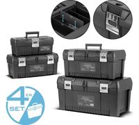 STAHLWERK Toolbox Set avec 4 caisses à outils vides Modul-System Boîtes d'assortiment