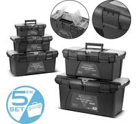 STAHLWERK Toolbox Set avec 5 caisses à outils vides Système modulaire Caisse à outils