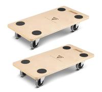 STAHLWERK TRS-250 ST Lot de 2 chariots à roulettes avec capacité de charge de 250 kg et roulettes pivotantes caoutchoutées 58 x 29 cm Chariot de transport Chariot de transport Chariot de transport