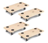 STAHLWERK TRS-250 ST Lot de 4 chariots à roulettes avec capacité de charge de 250 kg et roulettes pivotantes caoutchoutées 58 x 29 cm Chariot de transport Chariot de transport Chariot de transport