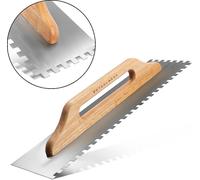 STAHLWERK Truelle à deux mains 140 x 500 mm avec denture rectangulaire de 10 mm