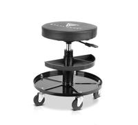 STAHLWERK WRH-295 ST Tabouret d'atelier pivotant avec roulettes pivotantes et compartiments de rangement réglables en hauteur Capacité de charge de 130 kg