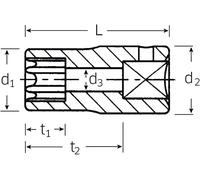 STAHLWILLE 01270010 - Boca de llave de vaso 1/4" 40 TX E 10 peso 0,02 Kg.