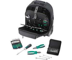 STAHLWILLE 13215/105 Kit d'outils multifonctions 105 pièces dans un sac à dos à roulettes | Sac à dos à outils professionnel, tournevis, clé à molette, jeu d'embouts