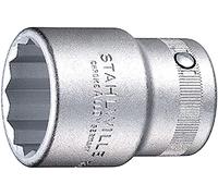 Stahlwille 5410058 1-5/16" Bi-Hex Socket - 3/4" (20mm) Square Drive, 33.1mm Length, High-Performance Steel, Chrome-plated, Anti-Slip Drive, Made in Germany