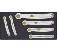 Stahlwille 96838774 TCS 240/6 Jeu de clés à œil simples à cliquet 6 pièces Ouverture de clé (métrique) 10 - 19 mm