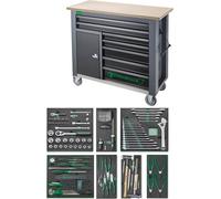 Stahlwille 98830194 Établi mobile avec 161 pièces Assortiment doutils haut de gamme 7 tiroirs (l x H x P) 1150 x 1045 x 500 mm