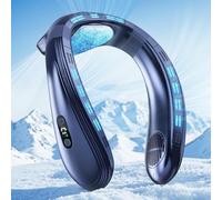 Staholz Climatiseur de cou portable, ventilateur de cou 2 en 1 pour extérieur/bureau/voyage (bleu foncé, K019)