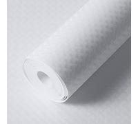 StaHom Tapis de tiroir Non adhésif Revêtement de tiroir Durable Antidérapant Imperméable Découpable pour étagères, armoires, tiroirs, réfrigérateur, Maison, Bureau Pure Blanc 44x400cm