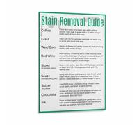 Stain Removal Chart Poster Laundry Guide for Common Spots Canvas Wall-Art for Mud Room Rental Home Decor(Framed,16x24inch(40x60cm))