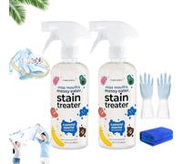 Stain Treater Lot de 2 sprays détachants pour vêtements, spray anti-taches portable, anti-taches, nourriture, graisse, café, linge, sous-vêtements, tissu 300 ml