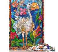 Stained Glass Bird Puzzle 1000 Pièces Educa Jouet en Bois Cadeau Unique De l'art De La Décoration Jeu Éducatif Challenge Toy Adultes & Enfants des 14 Ans 1000pcs (75x50cm)