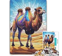 Stained Glass Camel in Desert Landscape Puzzle en Bois, 1000 pièces | Le repérage visuel et le tri - une méthode de montage claire à la maison.