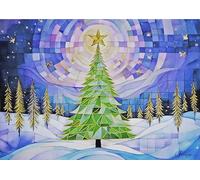 Stained Glass Christmas Tree Deluxe Boxed Holiday Cards (20 cards, 21 self-sealing envelopes)