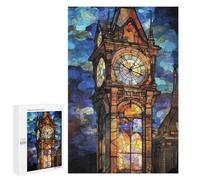 Stained Glass Clock Tower-2 Puzzle 1000 Pièces Educa Jouet en Bois Cadeau Unique Décoration Intérieure Jeu Éducatif Challenge Toy Adultes Et Enfants À Partir De 14 Ans 1000 PCS