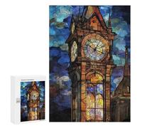Stained Glass Clock Tower-2 Puzzle 1000 Pièces Educa Jouet en Bois Cadeau Unique Décoration Intérieure Jeu Éducatif Challenge Toy Adultes Et Enfants À Partir De 14 Ans 300 PCS