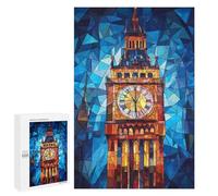 Stained Glass Clock Tower-3 Puzzle 1000 Pièces Educa Jouet en Bois Cadeau Unique Décoration Intérieure Jeu Éducatif Challenge Toy Adultes Et Enfants À Partir De 14 Ans 1000 PCS