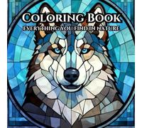 Stained Glass Coloring Book 25 Designs: Adult Easy Pattern Book with Animals for Mindfulness and Stress Relief