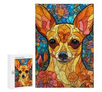 Stained Glass Dog Artwork Puzzle 1000 Pièces Educa Jouet en Bois Cadeau Unique Décoration Intérieure Jeu Éducatif Challenge Toy Adultes Et Enfants À Partir De 14 Ans 300 PCS