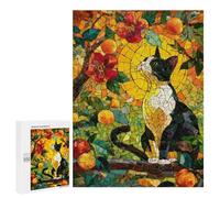 Stained Glass Garden Cat Mosaic Puzzle 500 Pièces Educa Jouet en Bois Cadeau Unique Décoration Intérieure Jeu Éducatif Challenge Toy Adultes Et Enfants À Partir De 14 Ans 500 PCS