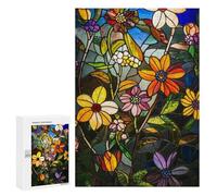 Stained Glass Garden Flowers Puzzle 1000 Pièces Educa Jouet en Bois Cadeau Unique Décoration Intérieure Jeu Éducatif Challenge Toy Adultes Et Enfants À Partir De 14 Ans 300 PCS