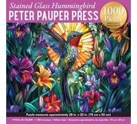 Stained Glass Hummingbird 1000-Piece Jigsaw Puzzle (printed on foil for realistic effects)