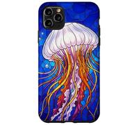 Stained Glass Jellyfish Mosaic Art Ocean Creature Coque pour iPhone 11 Pro Max