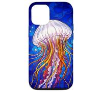Stained Glass Jellyfish Mosaic Art Ocean Creature Coque pour iPhone 12/12 Pro