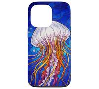 Stained Glass Jellyfish Mosaic Art Ocean Creature Coque pour iPhone 13 Pro