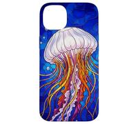 Stained Glass Jellyfish Mosaic Art Ocean Creature Coque pour iPhone 14 Plus