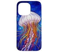 Stained Glass Jellyfish Mosaic Art Ocean Creature Coque pour iPhone 14 Pro Max