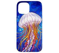 Stained Glass Jellyfish Mosaic Art Ocean Creature Coque pour iPhone 15