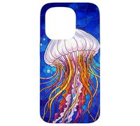 Stained Glass Jellyfish Mosaic Art Ocean Creature Coque pour iPhone 15 Pro