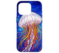 Stained Glass Jellyfish Mosaic Art Ocean Creature Coque pour iPhone 16 Pro