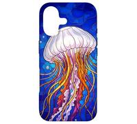 Stained Glass Jellyfish Mosaic Art Ocean Creature Coque pour iPhone 17