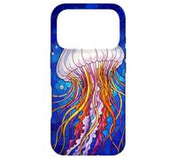 Stained Glass Jellyfish Mosaic Art Ocean Creature Coque pour iPhone 17 Pro