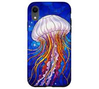 Stained Glass Jellyfish Mosaic Art Ocean Creature Coque pour iPhone XR
