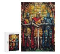 Stained Glass Knights Armor Puzzle 1000 Pièces Educa Jouet en Bois Cadeau Unique Décoration Intérieure Jeu Éducatif Challenge Toy Adultes Et Enfants À Partir De 14 Ans 300 PCS