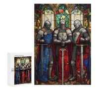 Stained Glass Knights Puzzle 300 Pièces Educa Jouet en Bois Cadeau Unique Décoration Intérieure Jeu Éducatif Challenge Toy Adultes Et Enfants À Partir De 14 Ans 300 PCS