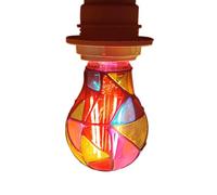 Stained Glass Light Bulb - E27 A60 6W, Hand Painted Mosaic, Decorative Lamp | Mosaic LED Bulb - for Ambient Home Lighting and Decor | E27 Base, A60 Shape, 6W Output, Hand Painted Glass