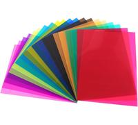 Stained Glass Paper, 20 Pieces LED Spot Filter, Transparent Colour Sticker, Photo Filter, Light Dimming LED Filters, Plastic Sheet Transparent Color for Strobe Lamp