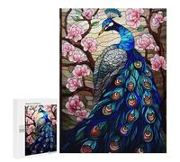 Stained Glass Peacock Artwork-5 Puzzle 1000 Pièces Educa Jouet en Bois Cadeau Unique Décoration Intérieure Jeu Éducatif Challenge Toy Adultes Et Enfants À Partir De 14 Ans 500 PCS