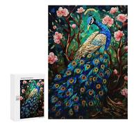Stained Glass Peacock Artwork-8 Puzzle 1000 Pièces Educa Jouet en Bois Cadeau Unique Décoration Intérieure Jeu Éducatif Challenge Toy Adultes Et Enfants À Partir De 14 Ans 300 PCS