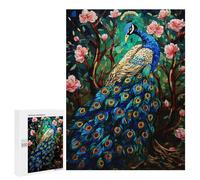 Stained Glass Peacock Artwork-8 Puzzle 1000 Pièces Educa Jouet en Bois Cadeau Unique Décoration Intérieure Jeu Éducatif Challenge Toy Adultes Et Enfants À Partir De 14 Ans 500 PCS