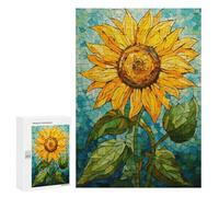 Stained Glass Sunflower Art Puzzle 1000 Pièces Educa Jouet en Bois Cadeau Unique Décoration Intérieure Jeu Éducatif Challenge Toy Adultes Et Enfants À Partir De 14 Ans 300 PCS
