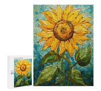 Stained Glass Sunflower Art Puzzle 1000 Pièces Educa Jouet en Bois Cadeau Unique Décoration Intérieure Jeu Éducatif Challenge Toy Adultes Et Enfants À Partir De 14 Ans 500 PCS